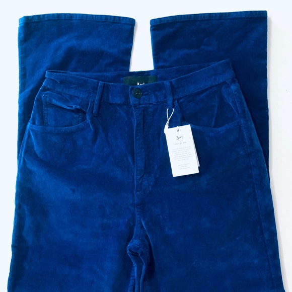 NWT 3X1 Velvet Cropped Flare Pants Stretch Size 29 - Picture 8 of 8